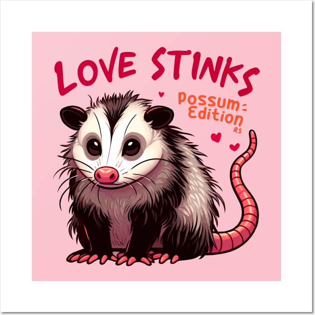 Love stinks, Possum edition Wall Art by PrintSoulDesigns